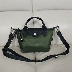 Longchamp Women's Green and Black Tote Bag